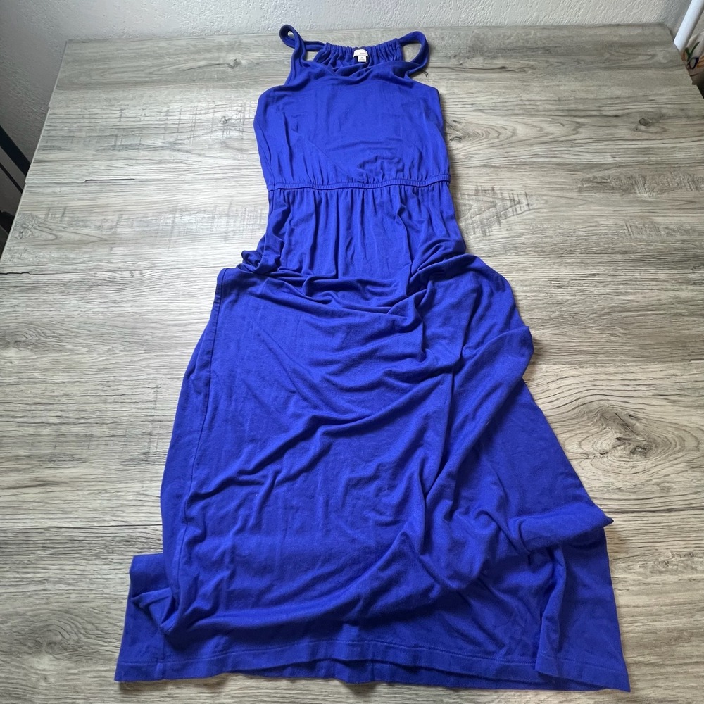 Gap Maxi Dress Womens XS Blue Sleeveless Modal Stretch Cinched Waist Long Casual